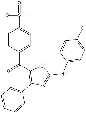[2-(4-chloroanilino)-4-phenyl-1,3-thiazol-5-yl][4-(methylsulfonyl)phenyl]methanone 结构式