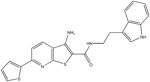 3-amino-N-[2-(1H-indol-3-yl)ethyl]-6-(2-thienyl)thieno[2,3-b]pyridine-2-carboxamide 结构式