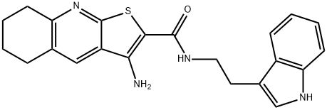 3-amino-N-[2-(1H-indol-3-yl)ethyl]-5,6,7,8-tetrahydrothieno[2,3-b]quinoline-2-carboxamide 结构式