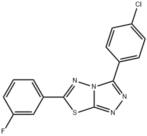 3-(4-chlorophenyl)-6-(3-fluorophenyl)[1,2,4]triazolo[3,4-b][1,3,4]thiadiazole 结构式