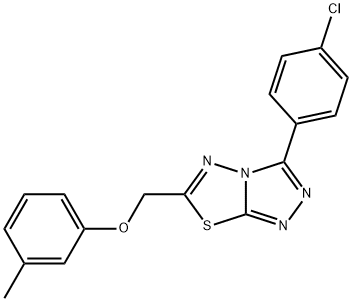 [3-(4-chlorophenyl)[1,2,4]triazolo[3,4-b][1,3,4]thiadiazol-6-yl]methyl 3-methylphenyl ether 结构式