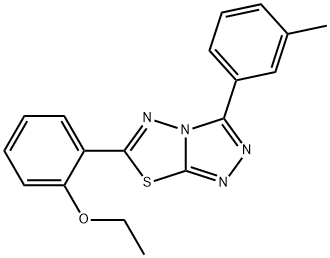 ethyl 2-[3-(3-methylphenyl)[1,2,4]triazolo[3,4-b][1,3,4]thiadiazol-6-yl]phenyl ether 结构式