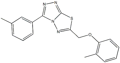 6-[(2-methylphenoxy)methyl]-3-(3-methylphenyl)[1,2,4]triazolo[3,4-b][1,3,4]thiadiazole 结构式