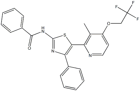 N-{5-[3-methyl-4-(2,2,2-trifluoroethoxy)-2-pyridinyl]-4-phenyl-1,3-thiazol-2-yl}benzamide 结构式