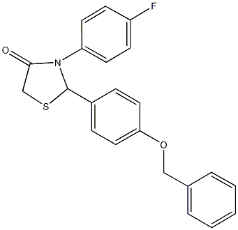 2-[4-(benzyloxy)phenyl]-3-(4-fluorophenyl)-1,3-thiazolidin-4-one 结构式