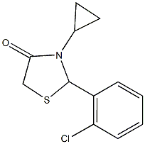 2-(2-chlorophenyl)-3-cyclopropyl-1,3-thiazolidin-4-one 结构式