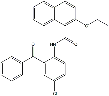 N-(2-benzoyl-4-chlorophenyl)-2-ethoxy-1-naphthamide 结构式