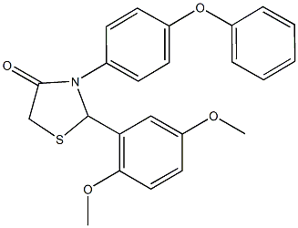 2-(2,5-dimethoxyphenyl)-3-(4-phenoxyphenyl)-1,3-thiazolidin-4-one 结构式