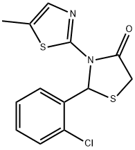 2-(2-chlorophenyl)-3-(5-methyl-1,3-thiazol-2-yl)-1,3-thiazolidin-4-one 结构式