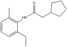 2-cyclopentyl-N-(2-ethyl-6-methylphenyl)acetamide 结构式
