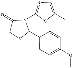 2-(4-methoxyphenyl)-3-(5-methyl-1,3-thiazol-2-yl)-1,3-thiazolidin-4-one 结构式