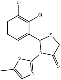 2-(2,3-dichlorophenyl)-3-(5-methyl-1,3-thiazol-2-yl)-1,3-thiazolidin-4-one 结构式