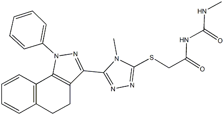 N-methyl-N'-({[4-methyl-5-(1-phenyl-4,5-dihydro-1H-benzo[g]indazol-3-yl)-4H-1,2,4-triazol-3-yl]sulfanyl}acetyl)urea 结构式