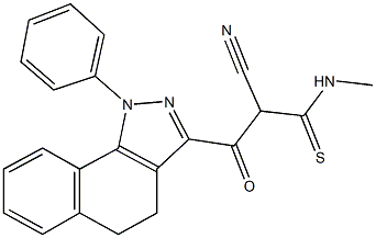 2-cyano-N-methyl-3-oxo-3-(1-phenyl-4,5-dihydro-1H-benzo[g]indazol-3-yl)propanethioamide 结构式