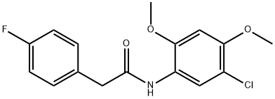 N-(5-chloro-2,4-dimethoxyphenyl)-2-(4-fluorophenyl)acetamide 结构式