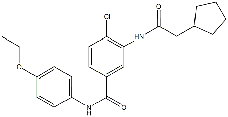 4-chloro-3-[(cyclopentylacetyl)amino]-N-(4-ethoxyphenyl)benzamide 结构式