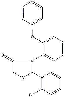 2-(2-chlorophenyl)-3-(2-phenoxyphenyl)-1,3-thiazolidin-4-one 结构式