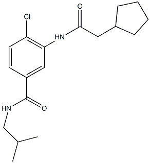 4-chloro-3-[(cyclopentylacetyl)amino]-N-isobutylbenzamide 结构式