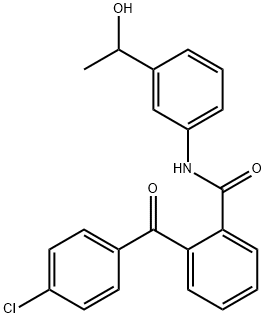 2-(4-chlorobenzoyl)-N-[3-(1-hydroxyethyl)phenyl]benzamide 结构式
