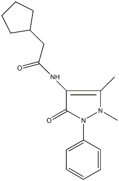 2-cyclopentyl-N-(1,5-dimethyl-3-oxo-2-phenyl-2,3-dihydro-1H-pyrazol-4-yl)acetamide 结构式