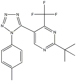 2-tert-butyl-5-[1-(4-methylphenyl)-1H-tetraazol-5-yl]-4-(trifluoromethyl)pyrimidine 结构式