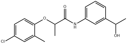 2-(4-chloro-2-methylphenoxy)-N-[3-(1-hydroxyethyl)phenyl]propanamide 结构式