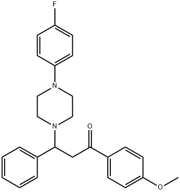 3-[4-(4-fluorophenyl)-1-piperazinyl]-1-(4-methoxyphenyl)-3-phenyl-1-propanone 结构式