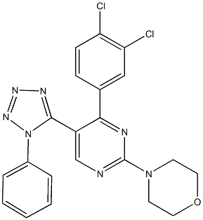 4-[4-(3,4-dichlorophenyl)-5-(1-phenyl-1H-tetraazol-5-yl)-2-pyrimidinyl]morpholine 结构式