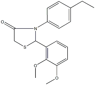 2-(2,3-dimethoxyphenyl)-3-(4-ethylphenyl)-1,3-thiazolidin-4-one 结构式