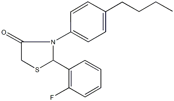 3-(4-butylphenyl)-2-(2-fluorophenyl)-1,3-thiazolidin-4-one 结构式