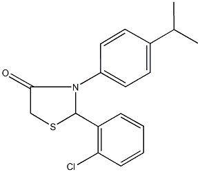 2-(2-chlorophenyl)-3-(4-isopropylphenyl)-1,3-thiazolidin-4-one 结构式