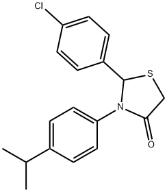 2-(4-chlorophenyl)-3-(4-isopropylphenyl)-1,3-thiazolidin-4-one 结构式