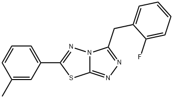 3-(2-fluorobenzyl)-6-(3-methylphenyl)[1,2,4]triazolo[3,4-b][1,3,4]thiadiazole 结构式