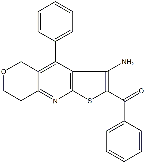 (3-amino-4-phenyl-7,8-dihydro-5H-pyrano[4,3-b]thieno[3,2-e]pyridin-2-yl)(phenyl)methanone 结构式