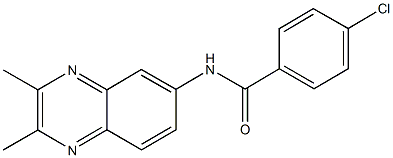 4-chloro-N-(2,3-dimethyl-6-quinoxalinyl)benzamide 结构式