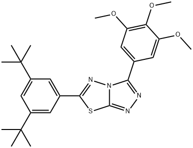 6-(3,5-ditert-butylphenyl)-3-(3,4,5-trimethoxyphenyl)[1,2,4]triazolo[3,4-b][1,3,4]thiadiazole 结构式