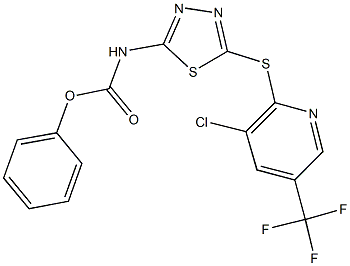 phenyl 5-{[3-chloro-5-(trifluoromethyl)-2-pyridinyl]sulfanyl}-1,3,4-thiadiazol-2-ylcarbamate 结构式