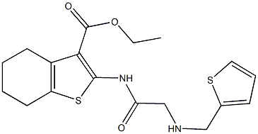 ethyl 2-({[(2-thienylmethyl)amino]acetyl}amino)-4,5,6,7-tetrahydro-1-benzothiophene-3-carboxylate 结构式