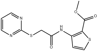 methyl 3-{[(2-pyrimidinylsulfanyl)acetyl]amino}-2-thiophenecarboxylate 结构式