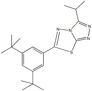 6-(3,5-ditert-butylphenyl)-3-isopropyl[1,2,4]triazolo[3,4-b][1,3,4]thiadiazole 结构式