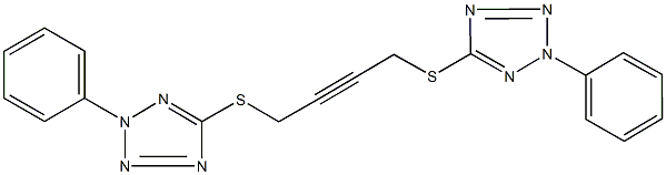 2-phenyl-5-({4-[(2-phenyl-2H-tetraazol-5-yl)sulfanyl]-2-butynyl}sulfanyl)-2H-tetraazole 结构式