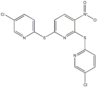 2,6-bis[(5-chloro-2-pyridinyl)sulfanyl]-3-nitropyridine 结构式