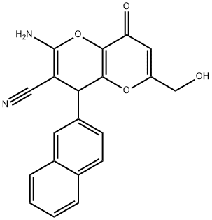 2-amino-6-(hydroxymethyl)-4-(2-naphthyl)-8-oxo-4,8-dihydropyrano[3,2-b]pyran-3-carbonitrile 结构式