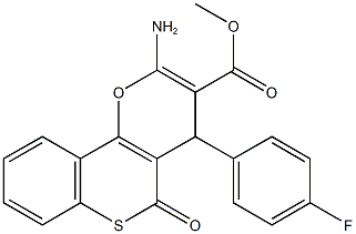 methyl 2-amino-4-(4-fluorophenyl)-5-oxo-4H,5H-thiochromeno[4,3-b]pyran-3-carboxylate 结构式