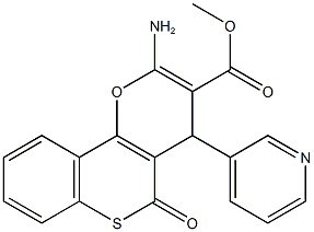 methyl 2-amino-5-oxo-4-(3-pyridinyl)-4H,5H-thiochromeno[4,3-b]pyran-3-carboxylate 结构式