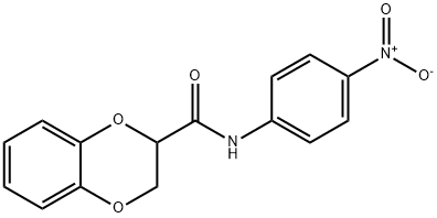 N-{4-nitrophenyl}-2,3-dihydro-1,4-benzodioxine-2-carboxamide 结构式