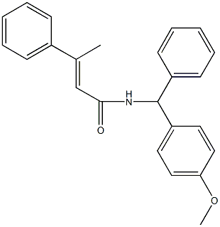 N-[(4-methoxyphenyl)(phenyl)methyl]-3-phenyl-2-butenamide 结构式