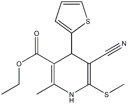 ethyl 5-cyano-2-methyl-6-(methylsulfanyl)-4-(2-thienyl)-1,4-dihydro-3-pyridinecarboxylate 结构式