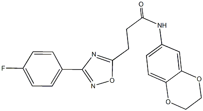 N-(2,3-dihydro-1,4-benzodioxin-6-yl)-3-[3-(4-fluorophenyl)-1,2,4-oxadiazol-5-yl]propanamide 结构式