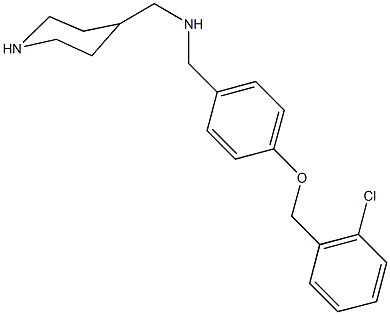 N-{4-[(2-chlorobenzyl)oxy]benzyl}-N-(4-piperidinylmethyl)amine 结构式